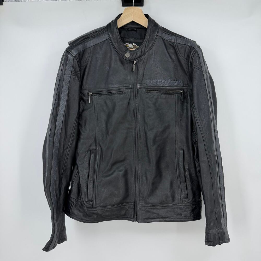 Harley-Davidson | Rev Leather Motorcycle Jacket Black Mens L 97028-11VM